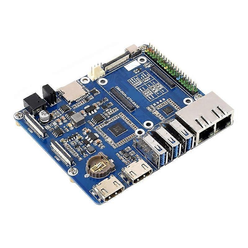Two Port Ethernets Base Board for RPI 4LITE/EMMC GPIO Header Expansion