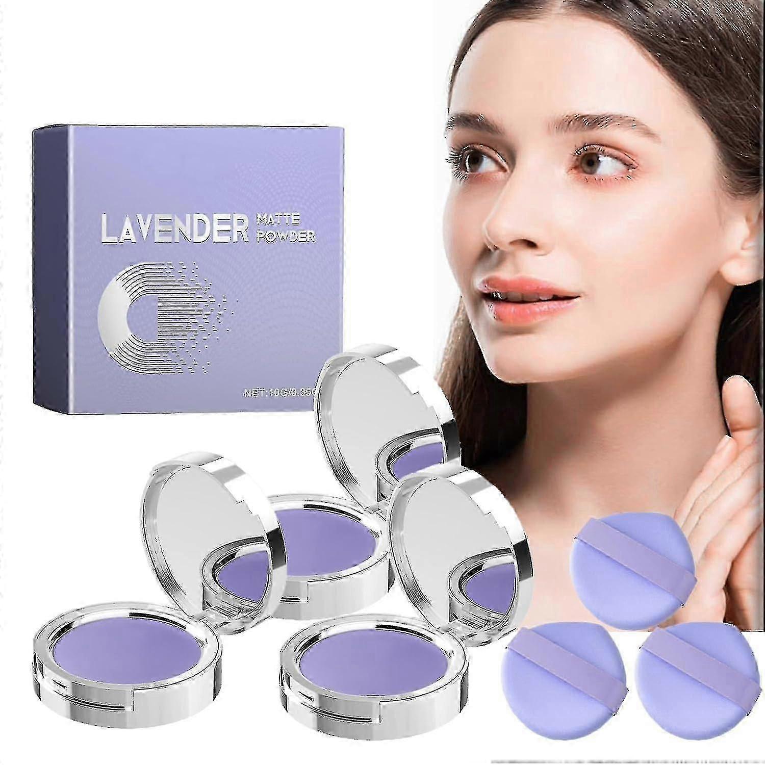 Candy Chillab Lavendel Matte Puder, Lavendel Matte Oil Control, mit Quaste, langanhaltendes Make-up