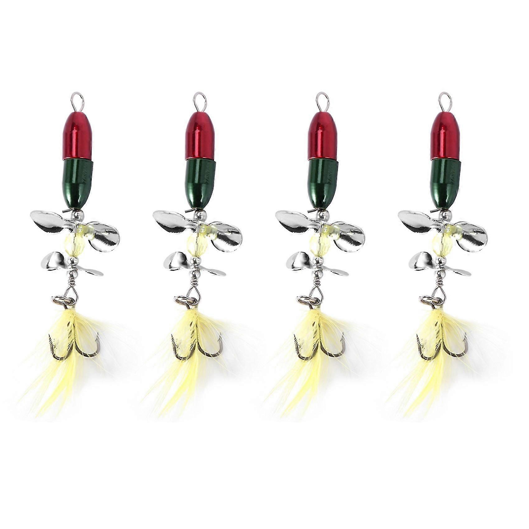 4x Long Casting Spinner Bait Fishing Lure Double Tail Propeller Trout Carp Catfish Artificial Ice F