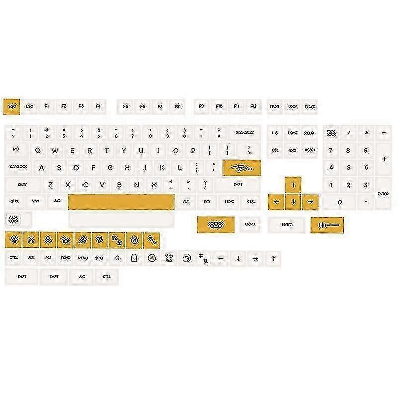 140Keycaps/Set PBT Honey Milk QX Profile Standard Sublimation Process Keycap