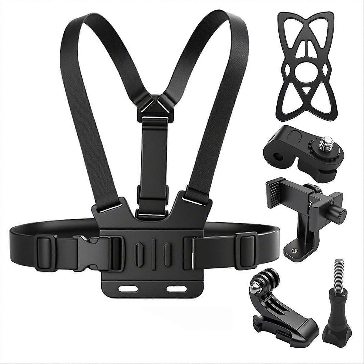 Chest Mount Strap Belt Adjustable Harness with J Hook Fastener Kit for 13 12 11 10 Action Camera Ac