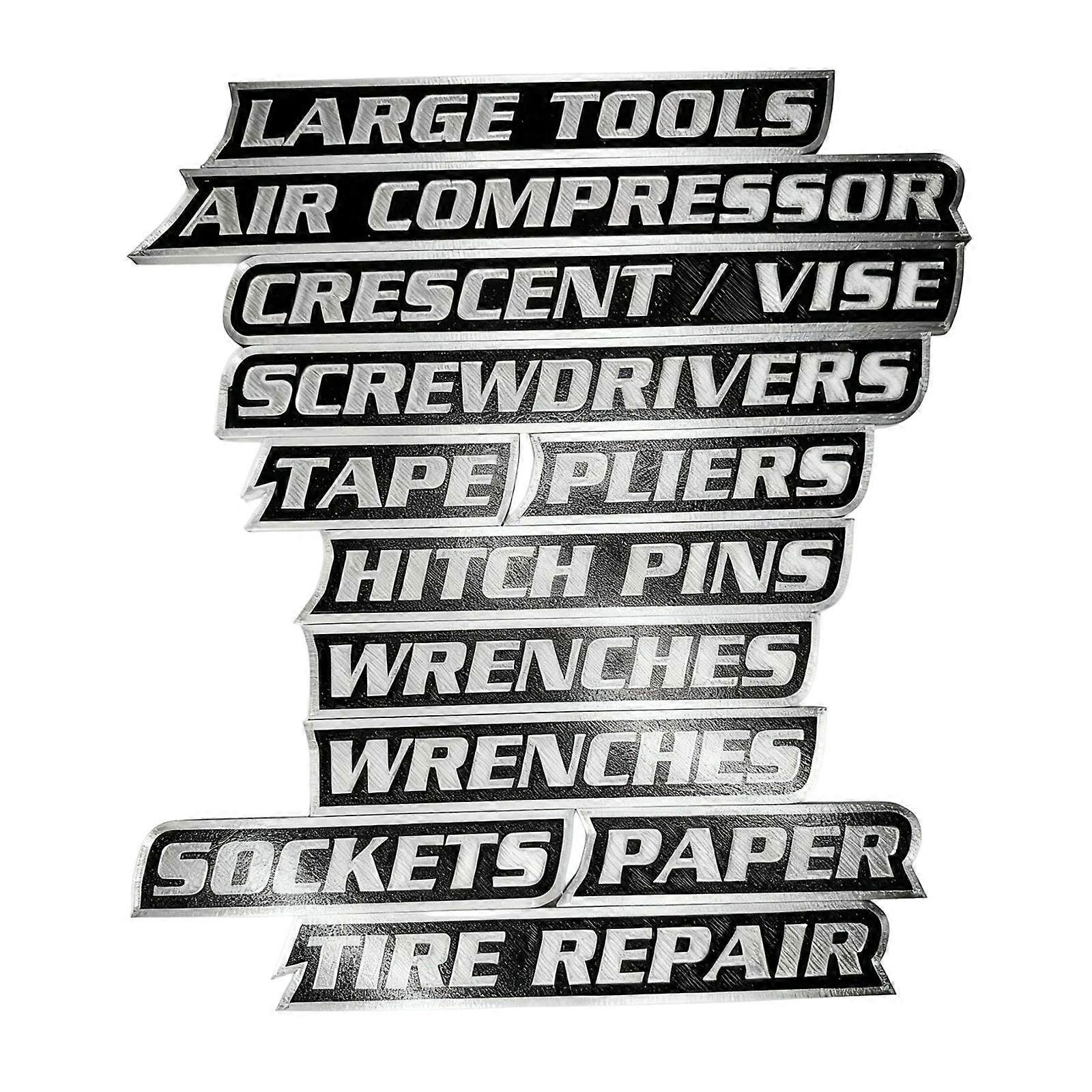 Magnetic Toolbox Labels,12-Pack Tool Box Labels,General Tool Box Organize