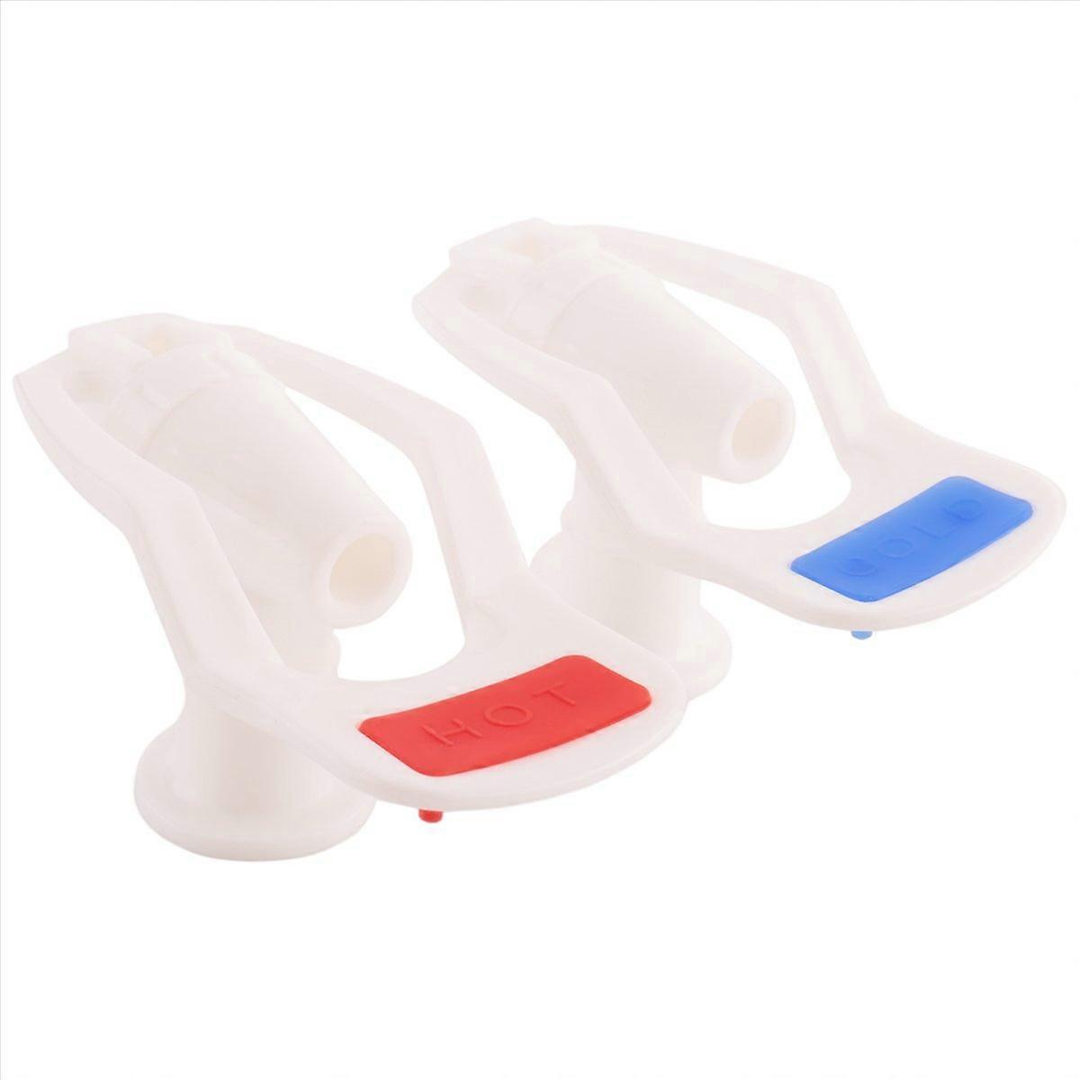 Water Dispenser Replacement Push Type White Plastic Tap Faucet 2 Pcs