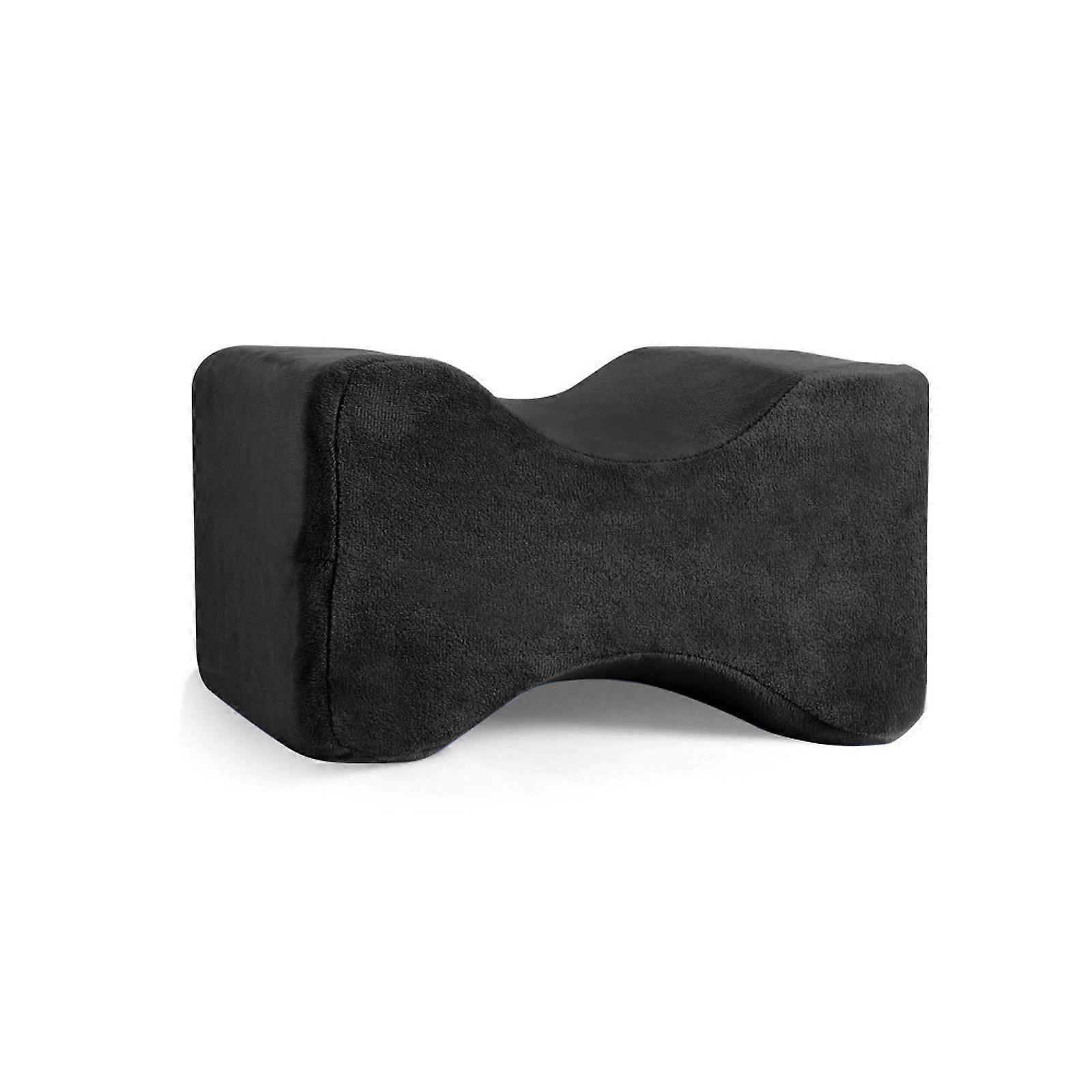 Memory Foam Wedge Contour Knee Pillow For Side Sleepers, Leg Support, Spine Alignment, Pregnancy Comfort, Black