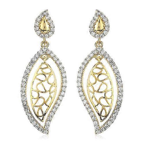 Leaf-shaped drop earrings with advertising stones