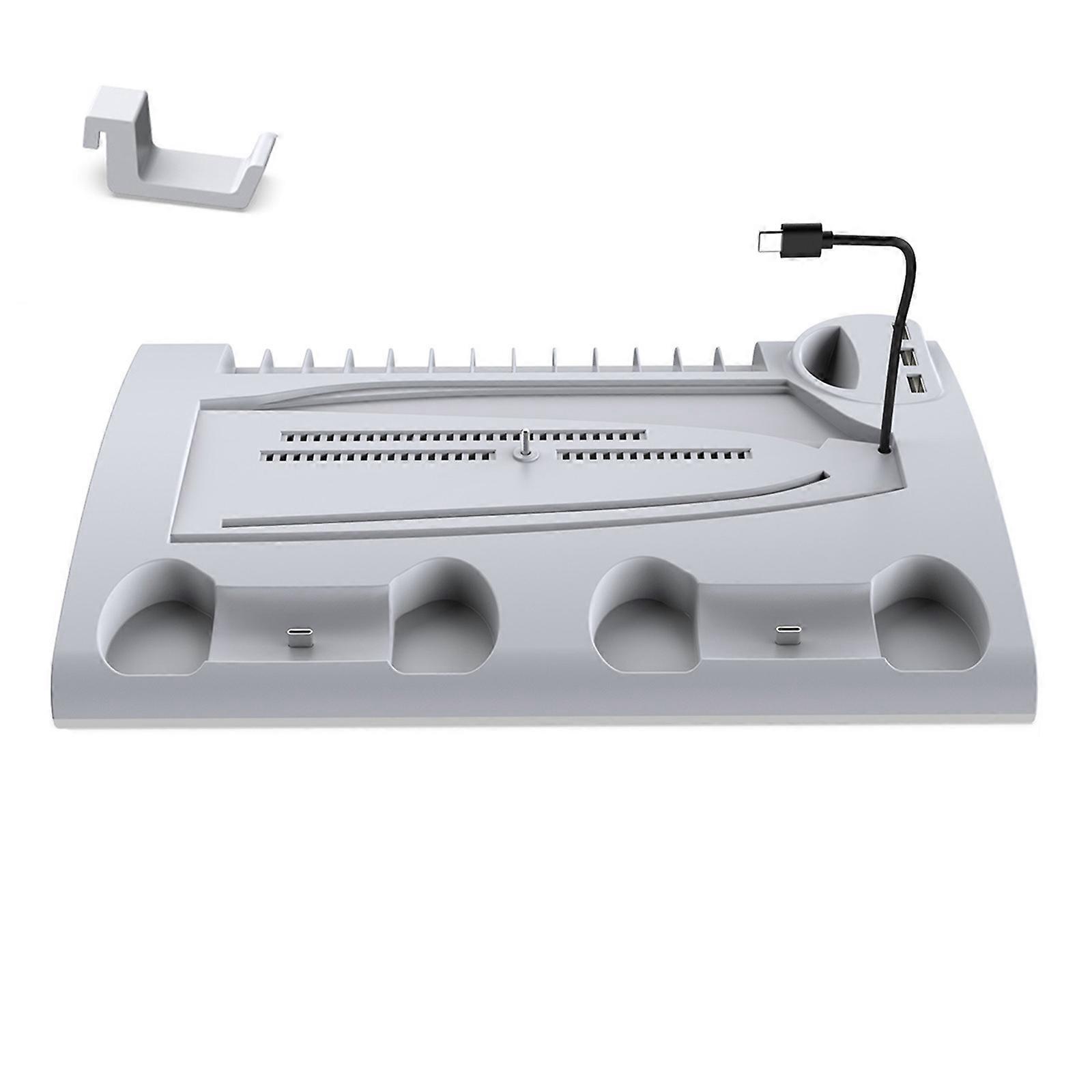 Versatile Cooling Stand with Dynamic Color Lighting Efficient Cooling Rack Easy to Operate designs  for P5 & P5 Slim  White