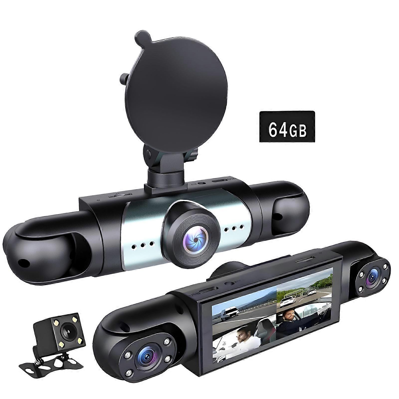 Night View Dashcam 4 Lens System With 32/64GB Storage Collision Lock And Continuous Power Supply Multicolor