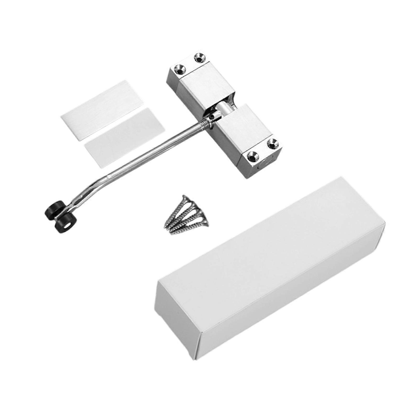 Auto Closing Door Device With Quiet Buffer Spring Durability Aluminum Alloys Simple Setups Multiroom Application  Silver