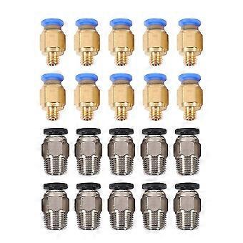 Pc4-m10 Raccord pneumatique droit Push To Connect + Pc4-m6 Quick In Fitting pour imprimante 3D Bowden