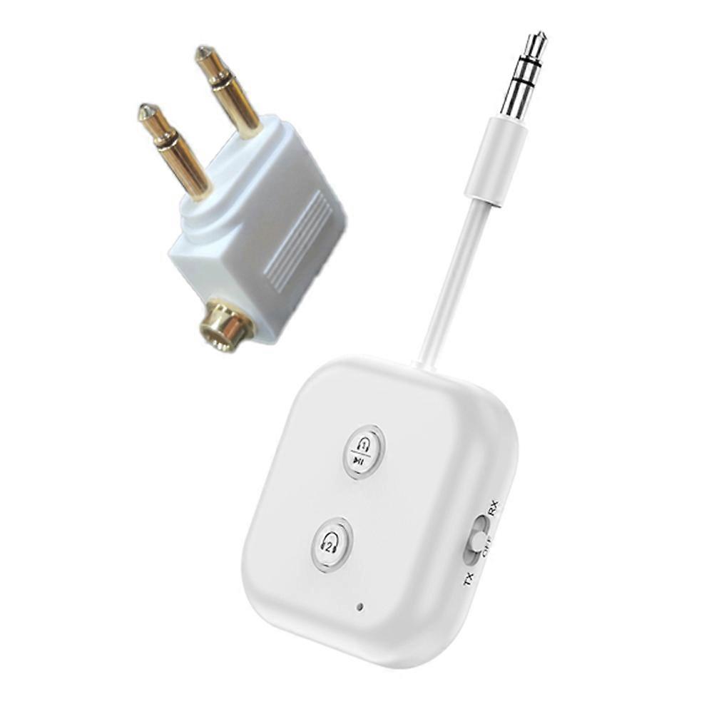 Portable Bluetooth 5.3 Audio Adapter HIFI Stereo with Mic 2 in 1 Receive Transmit 1 to 2 Headphones for PC TV Speaker