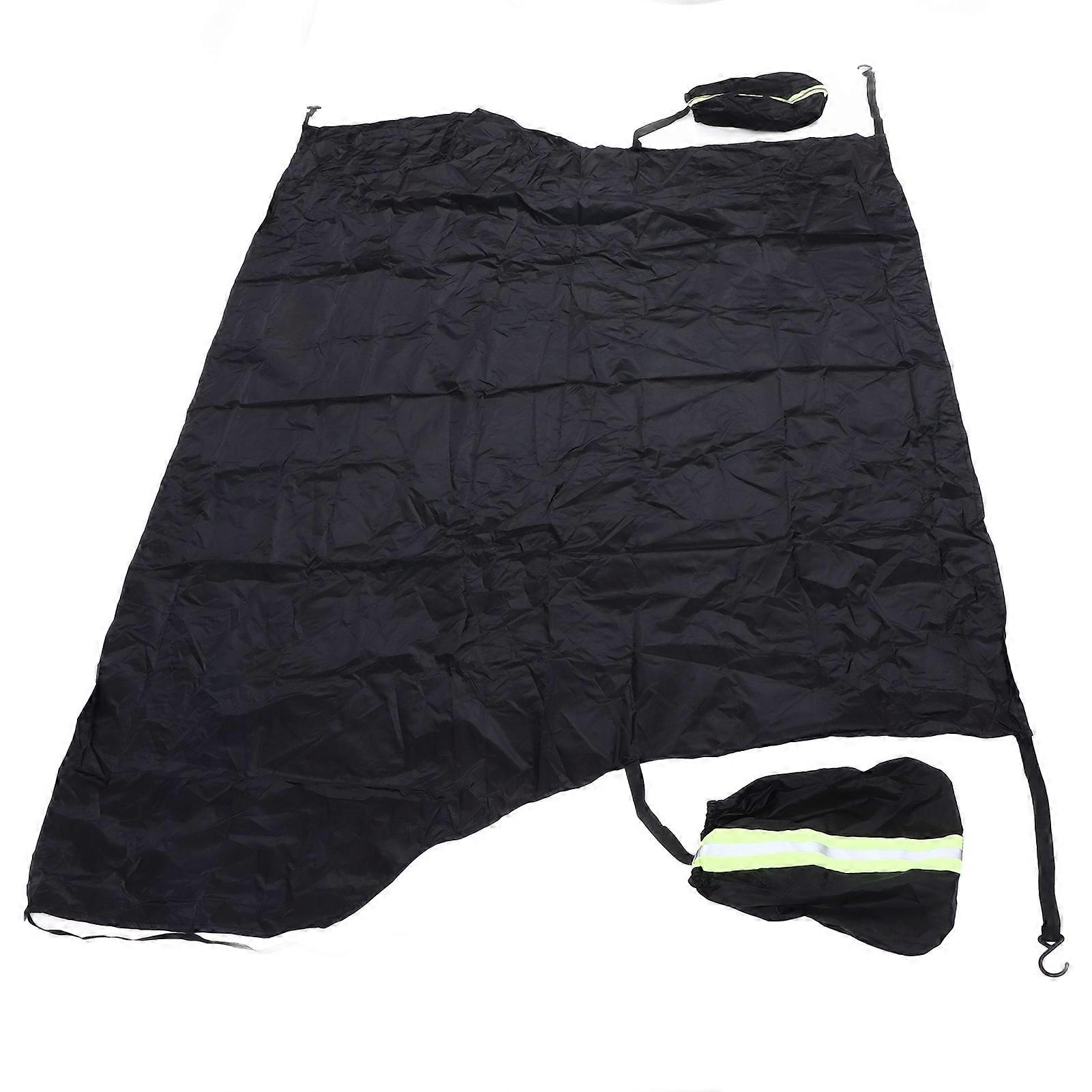 Windshield Cover Waterproof Snowproof Dustproof Large Coverage Area Black Windshield Protector with Reflective Strip