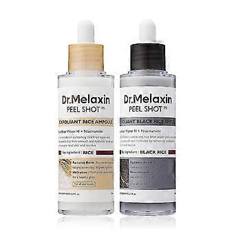 2 fiale di riso Peel Shot Glow, fiala di riso bianco + fiala di riso nero, scrub esfoliante delicato per viso e corpo, cellule morte della pelle