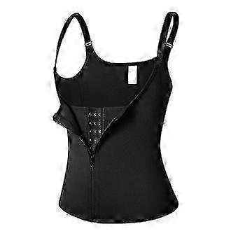 Boeyaa Femmes Fermeture éclair Sweat Taille Entraîneur Gilet Sauna Costume Contrôle du Ventre Body S