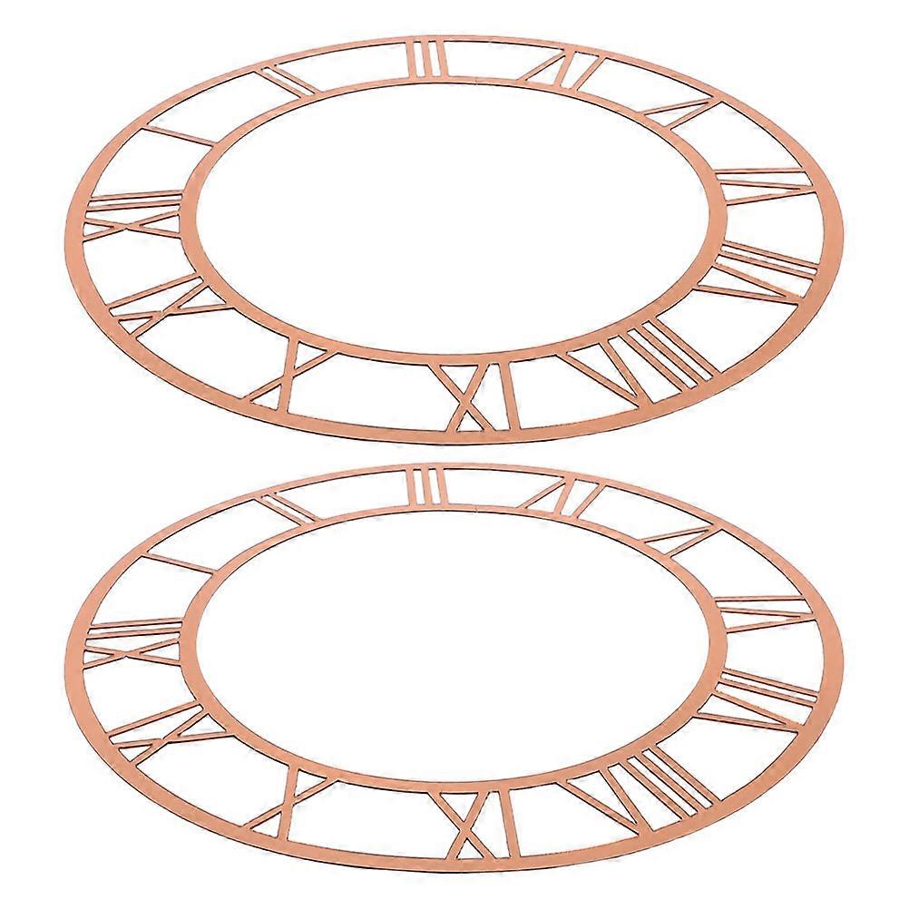 Acrylic Mirror Clock Face 2Pcs Round Roman Numerals DIY Decorative Stickers