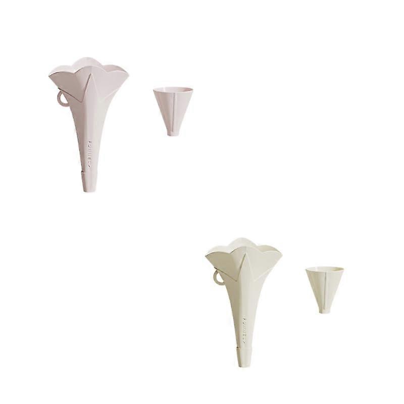 2Pack Silicone Folding Funnel with Narrow Spout and Stand for Oil, Wine, Spices – Beige and Pink