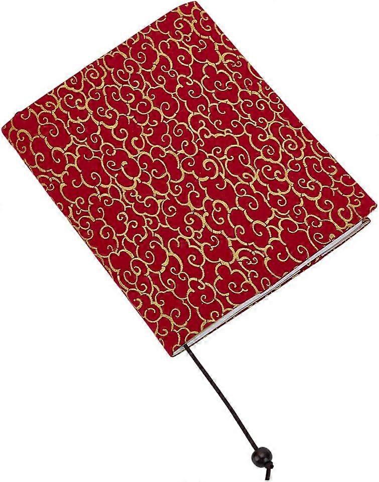 Paperback Book Cover with Bookmark Rope Portable A5 Polyester FireBrick Auspicious Cloud Pattern Book Protector 6.5x8.2inch Reusable Rectangle Books C