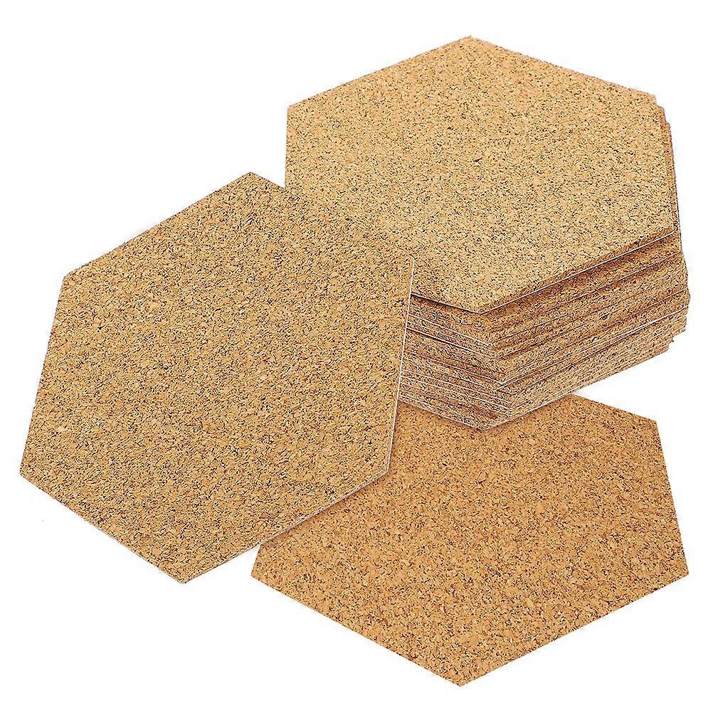 Khaki Self Adhesive Hexagon Cork Tiles for DIY Use 120Pcs Bulletin Boards