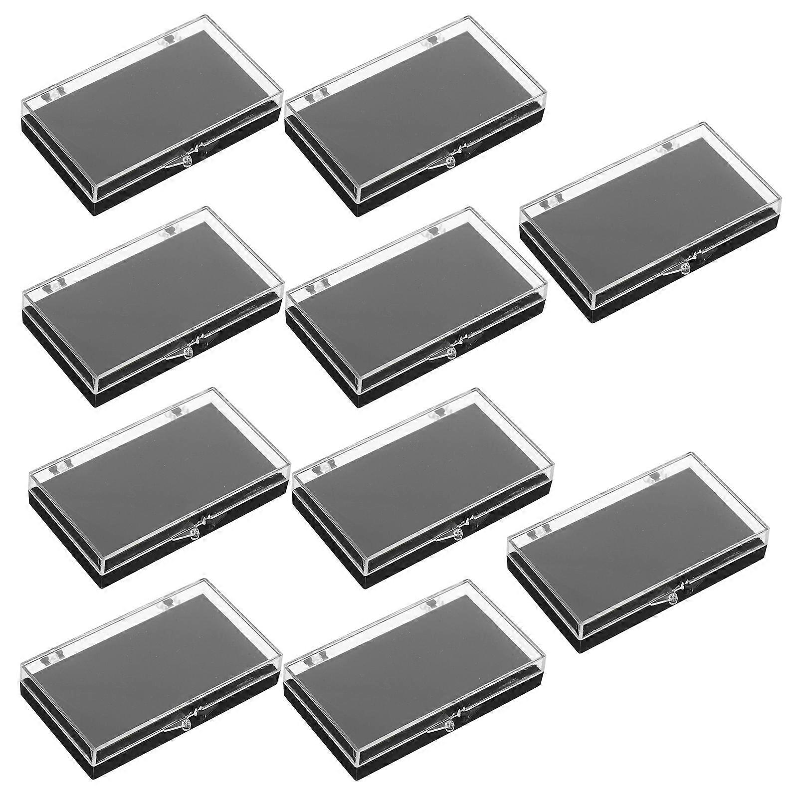 Black Badge Box for Jewelry Storage Plastic Display Case 10Pcs Rectangle