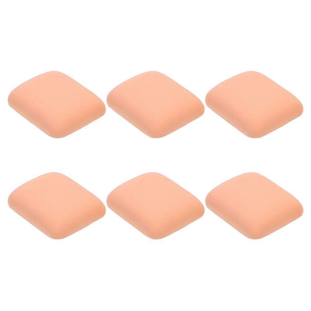 Makeup Powder Sponge Dual-Use Rectangular for Foundation Khaki 6Pcs