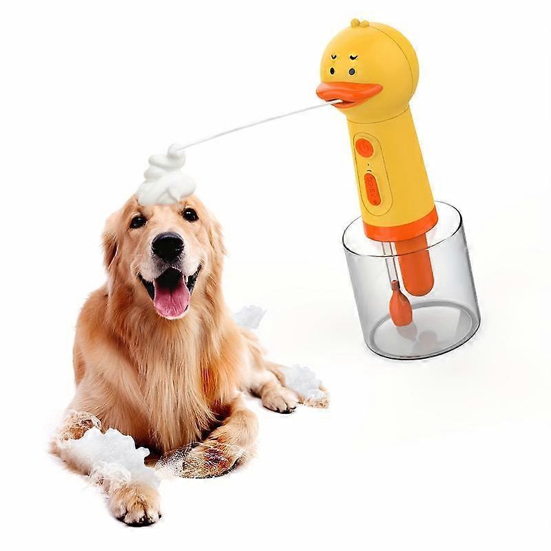 Pet Bubble Maker Pet Dog Cat Bath Bubble Maker Little Yellow Duck Bubble Machine Shampoo Dilution Bottle groomer stuff