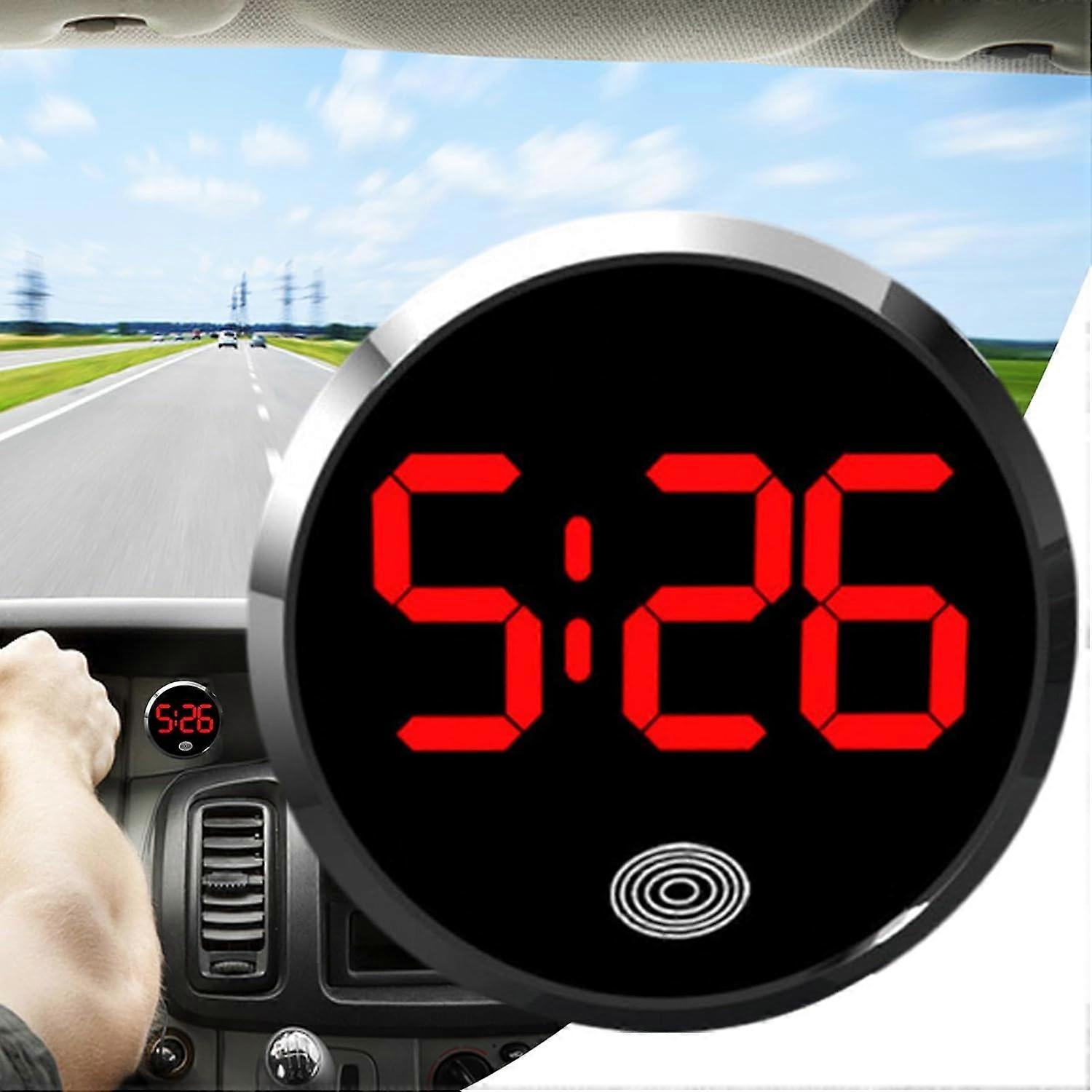 Waterproof LED Car Dashboard Clock with Touch Activation for SUV Truck Auto Red