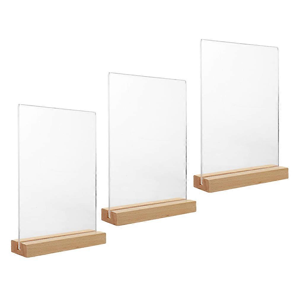 Menu Display Stand Acrylic Sign Holder for Display 3Pcs Table Use