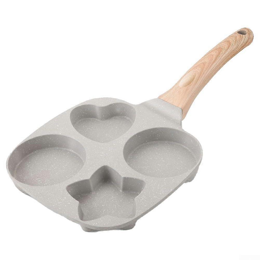 Nonstick Aluminum Frying Pan with Wooden Handle for Even Heat Distribution, Induction Compatible