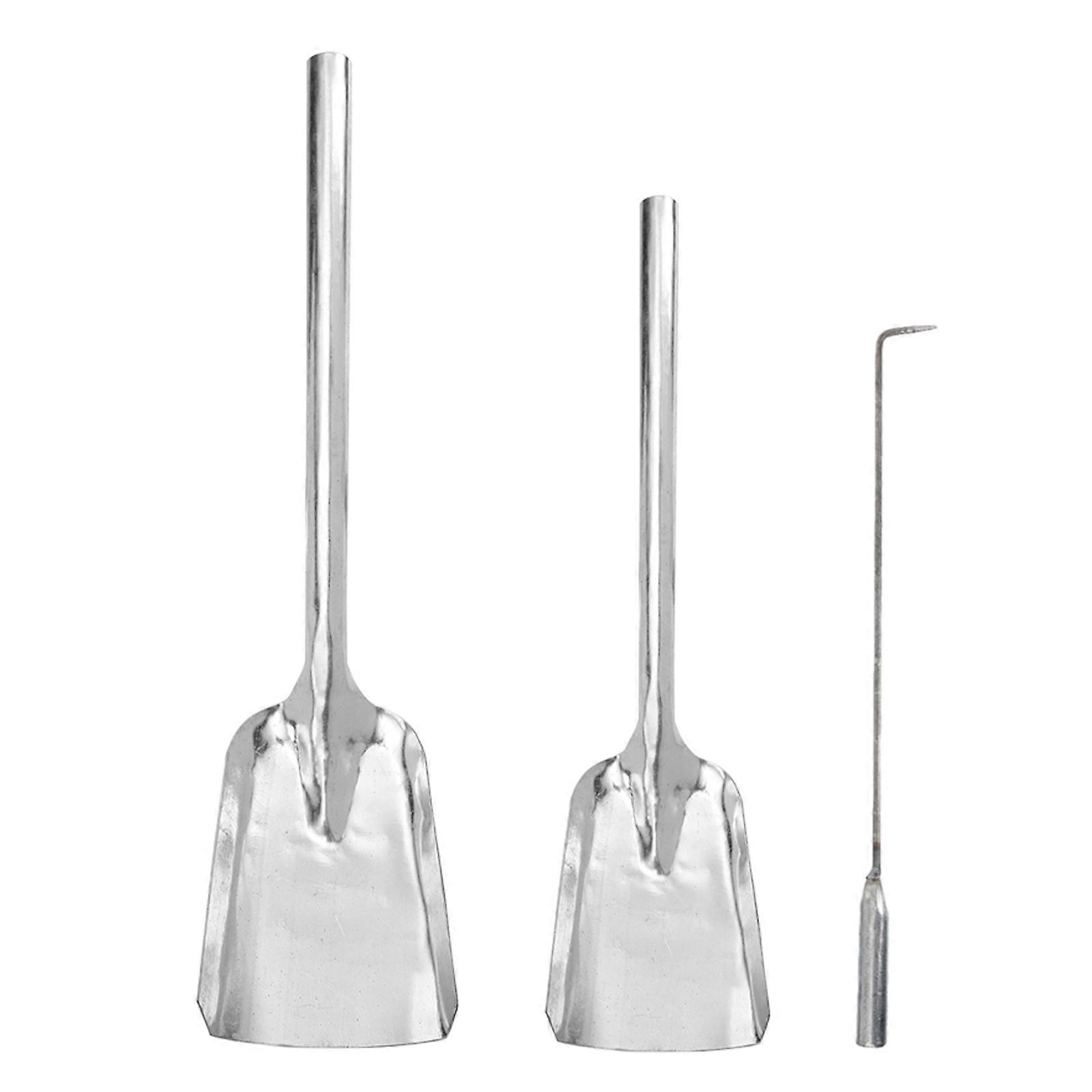 Wall-Mounted Fireplace Tool Set for Multipurpose Cleaning 3Pcs Silver