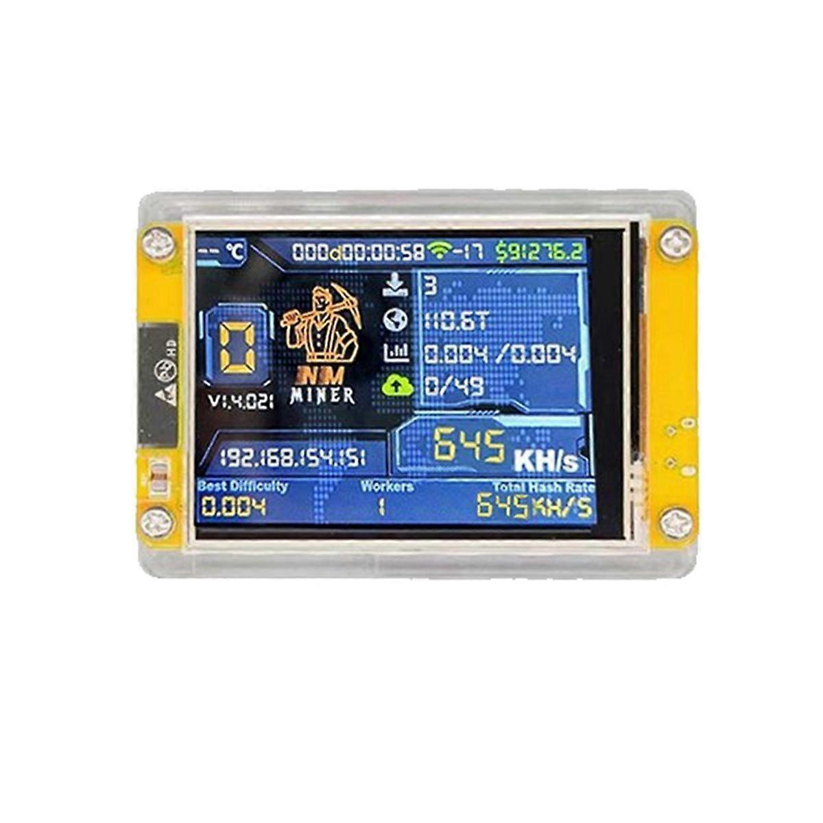 Upgrade NMMiner 645KH/S Harshrate 3.4inch Smart Display Bitcoin Crypto Solo Lottery Miner