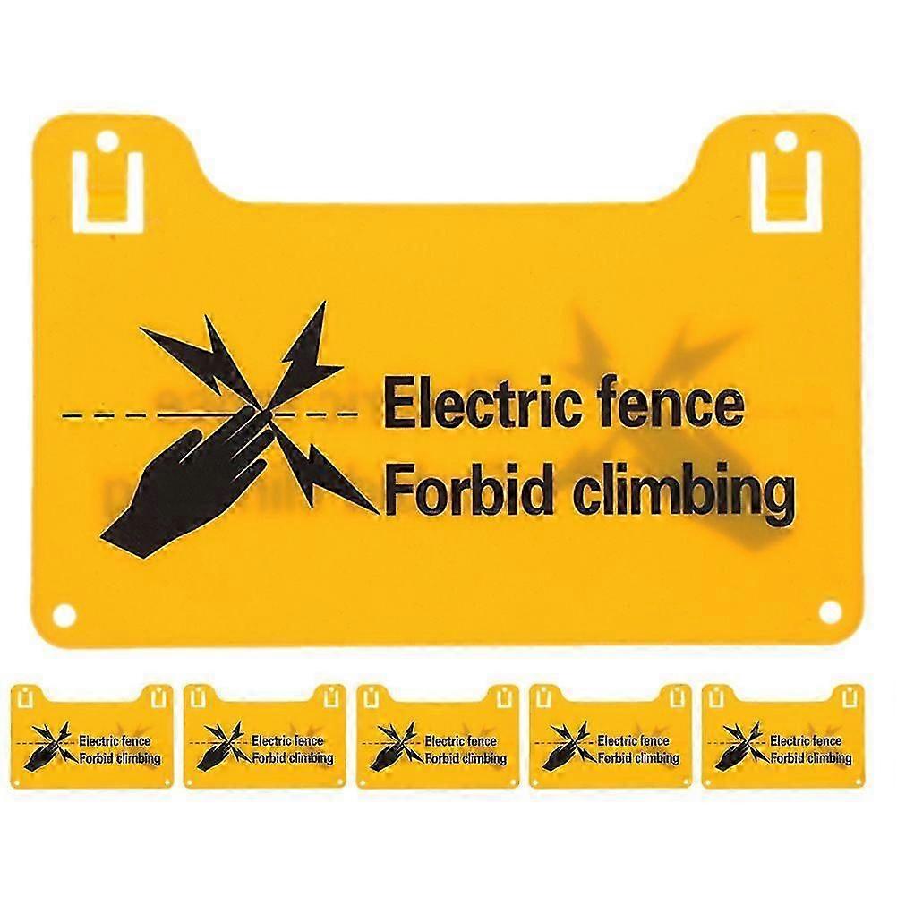 5pcs High Voltage Warning Signs: For Electric Fence Plastic Caution Labels Weatherproof Safety Sign Prevent Unauthorized Access And Accidents