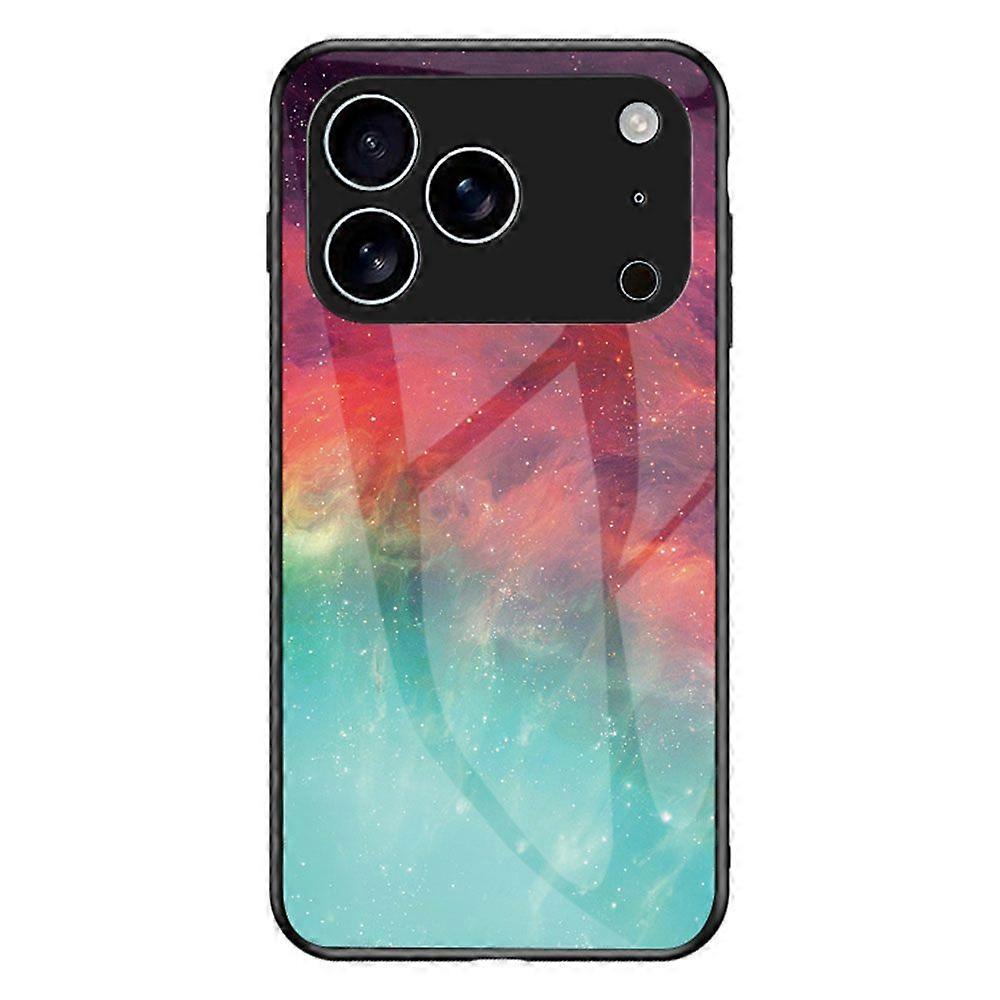 For iPhone 17 Pro Case Starry Sky Pattern Tempered Glass Phone Cover