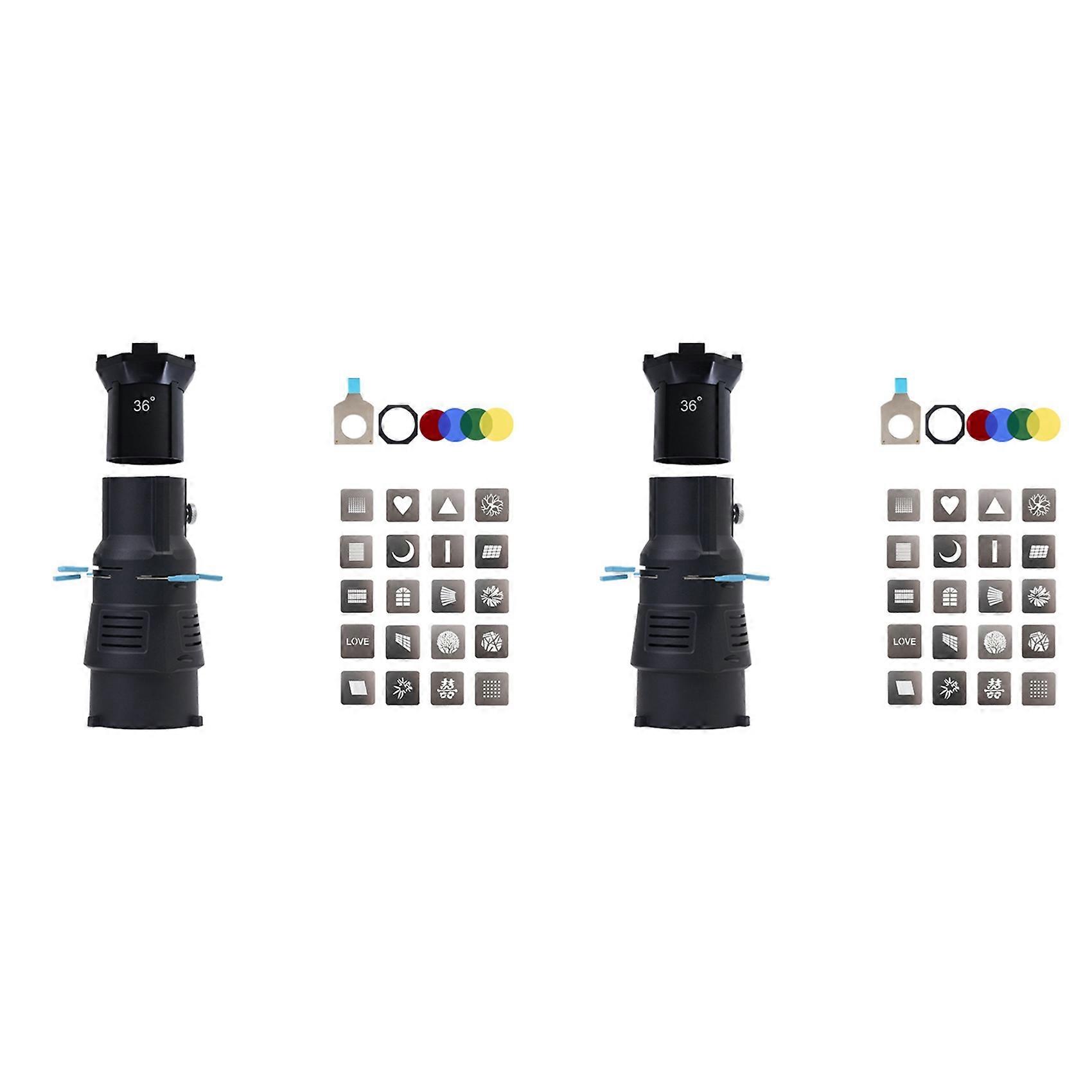2X Focalize Conical Snoot for Bowens Mount Photography Condenser with Built-in Geometric Sheet Shapes Gobo Filter 36°
