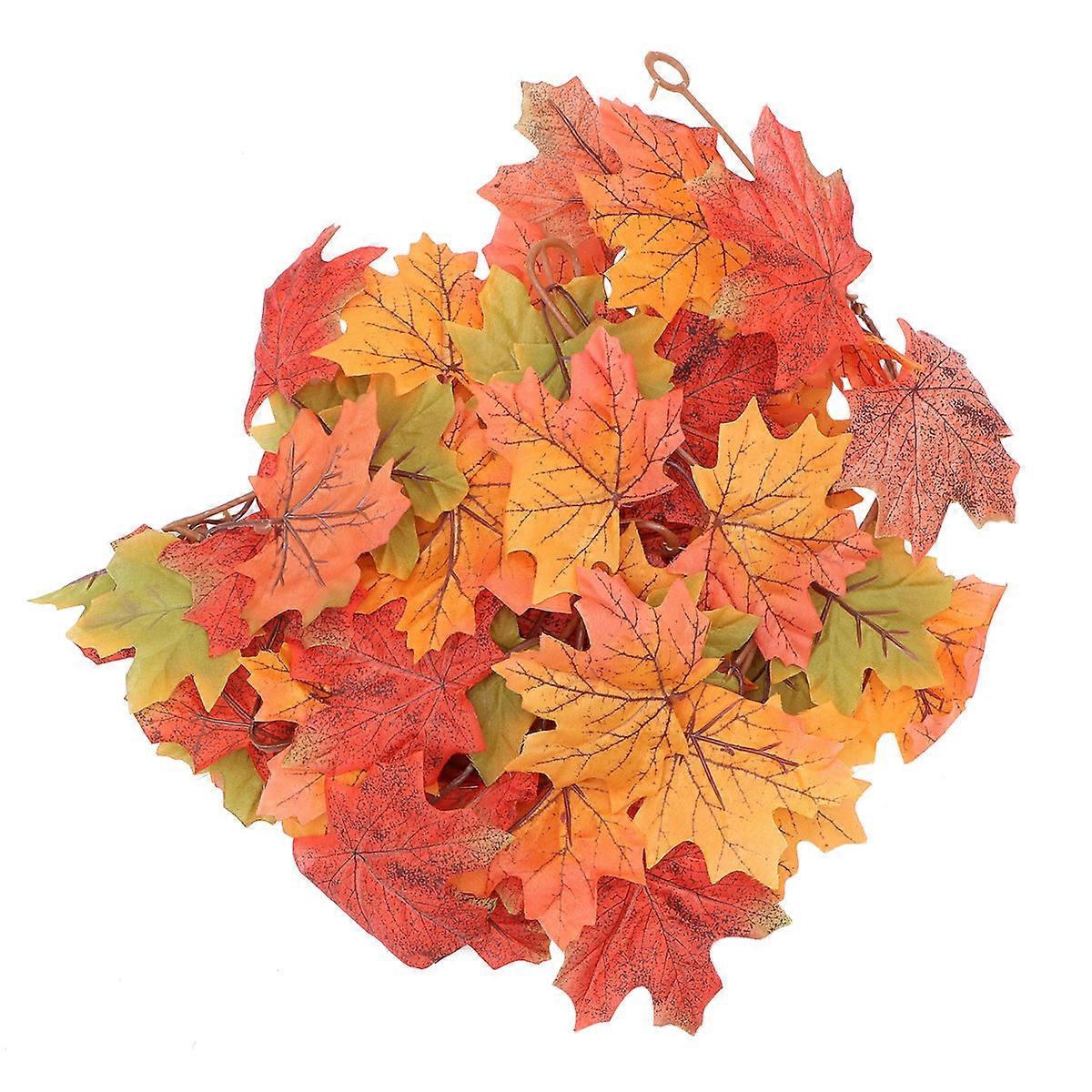 Simulation Leaves Artificial Rattans for Decor 3Pcs Orange