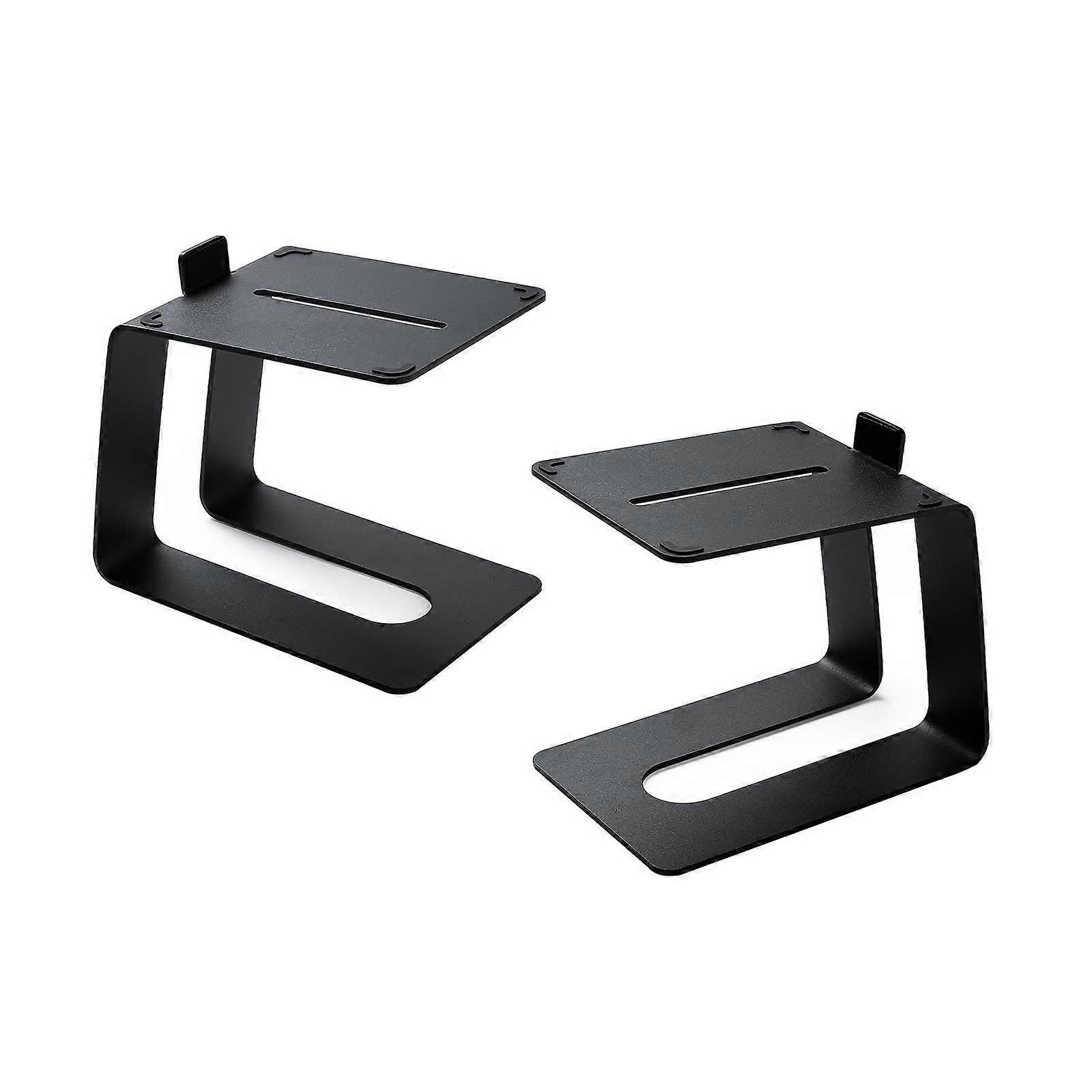Desktop Speaker Stands with Tilt and AntiVibration Feet for Small and Medium Studio Monitors, Black Pair