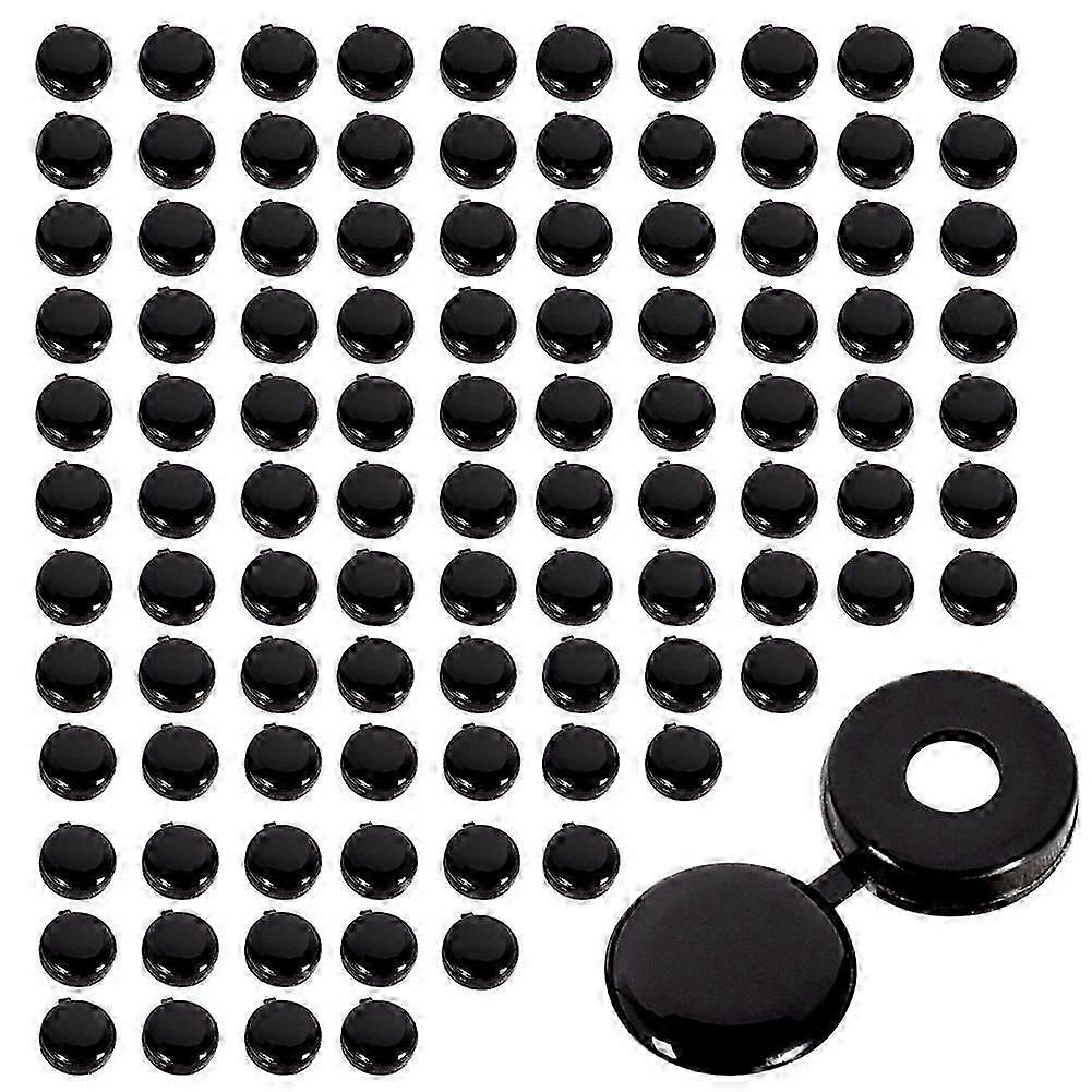 100PCS Screw Cap Cup Washers Hinged Cover (Black)-JJ
