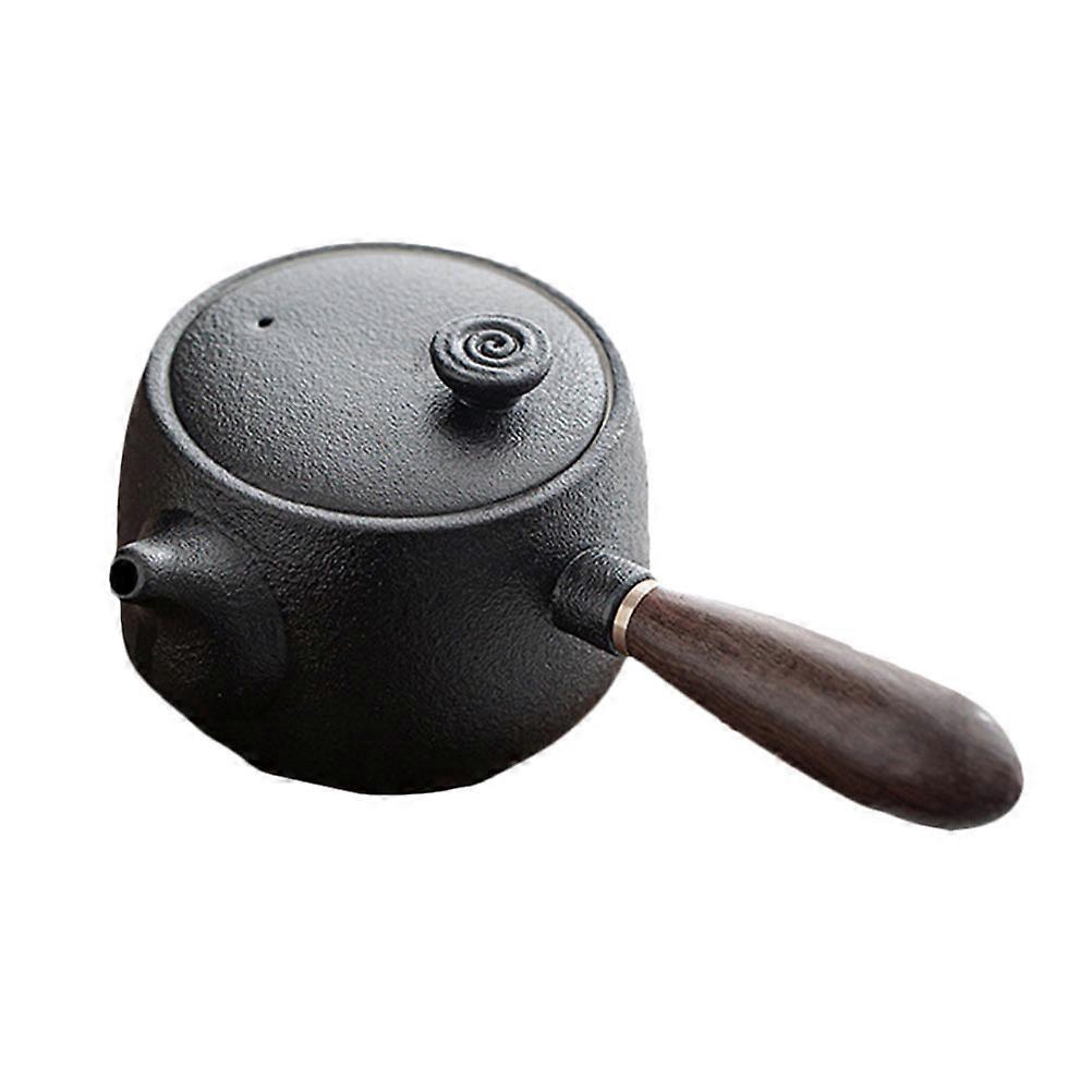 Black Pottery Teapot for Home Tea Making 1Pcs Ceramic Elegant Design