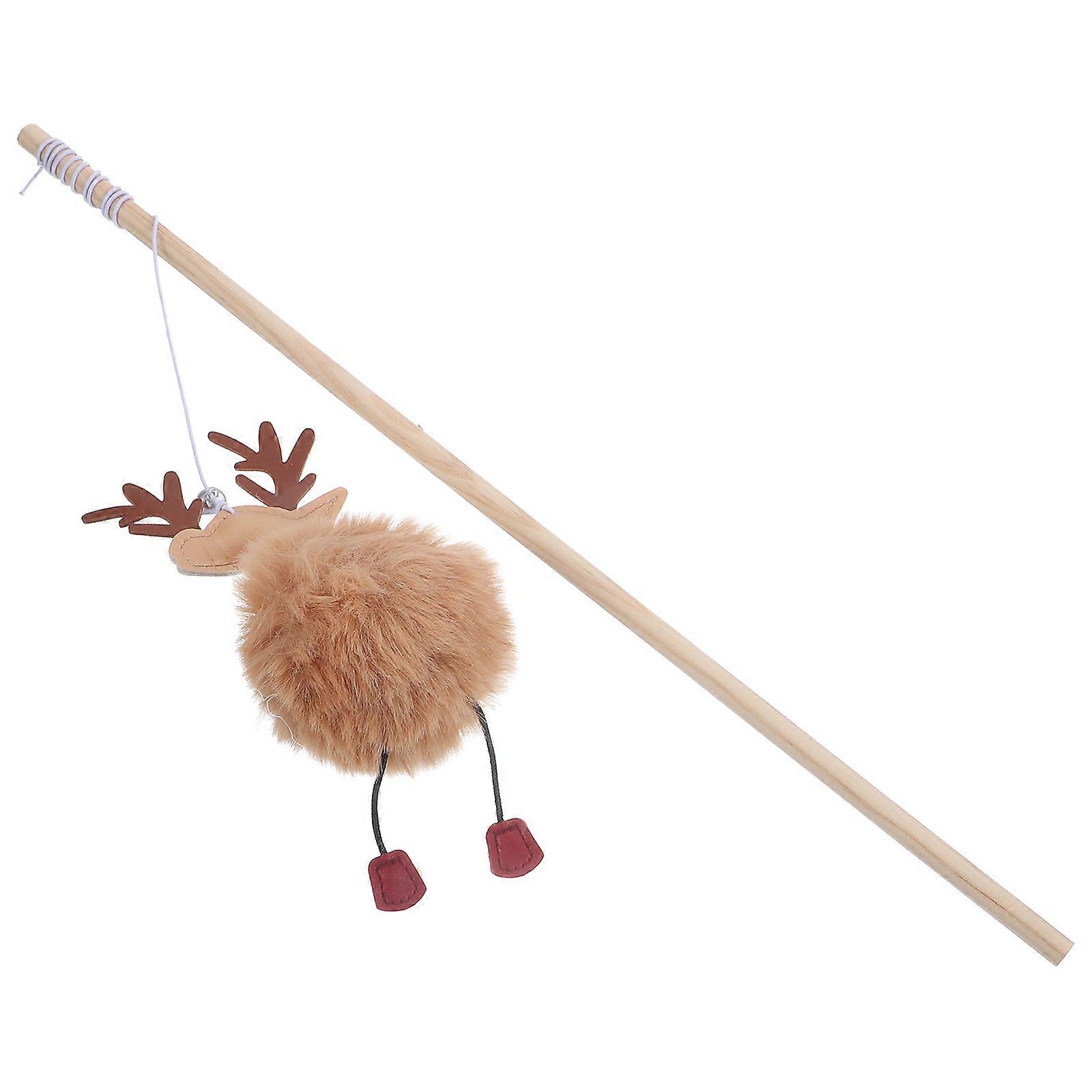 Christmas Cat Wand Toy Interactive Teasing for Pets