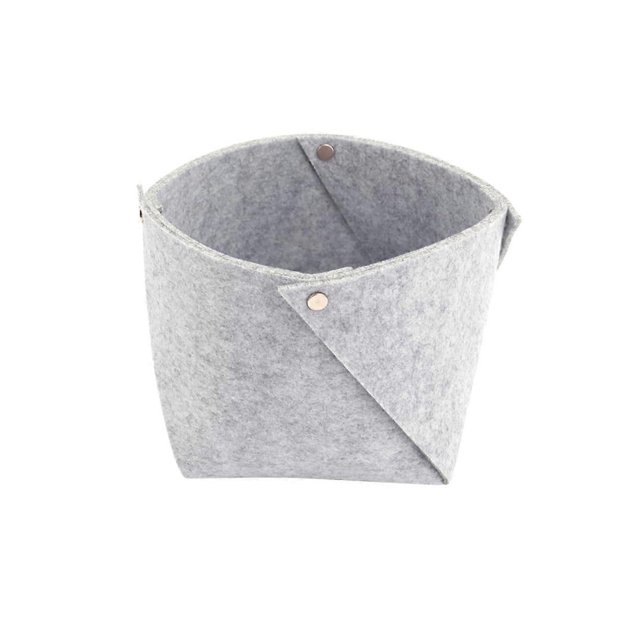 Grey Felt Storage Bin for Bedside or Desktop, SpaceSaving Organizer for Books, Magazines and Essentials Ref:5523