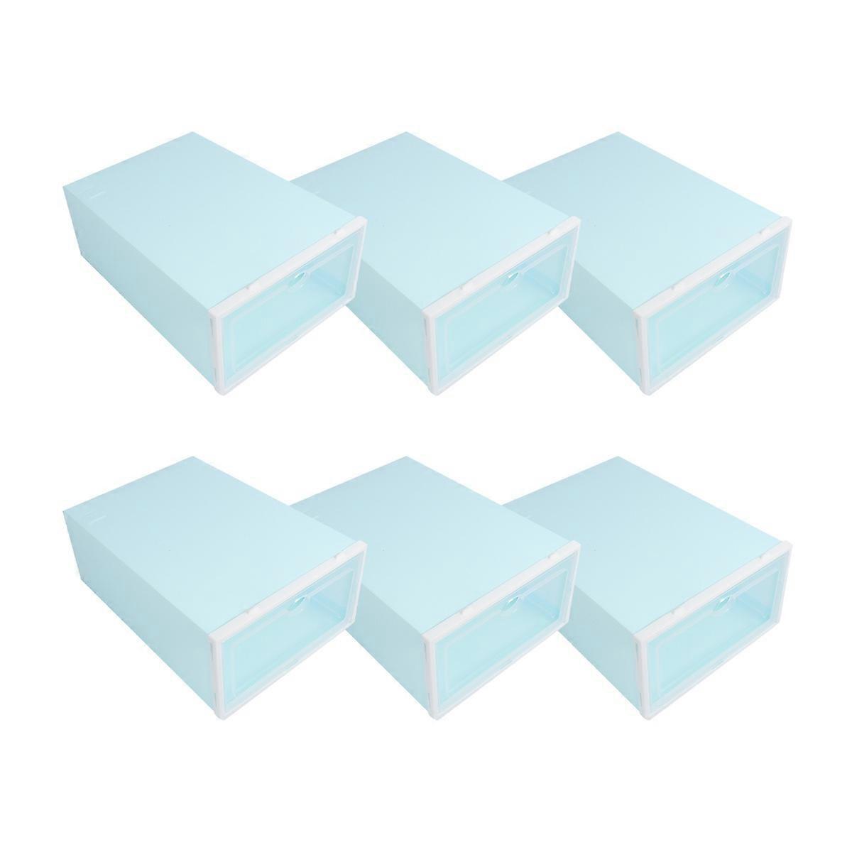 Shoes Box Thicken Plastic Shoe Container for Shoes Storage 6Pcs Stackable