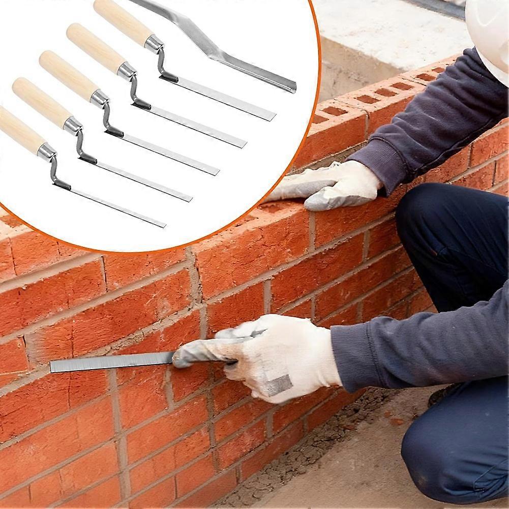 6 Pcs Pointer Trowel Set, Pointing Trowel Brick Jointer Cement Tool, Mortar Repair and Masonry Tools for Pointing