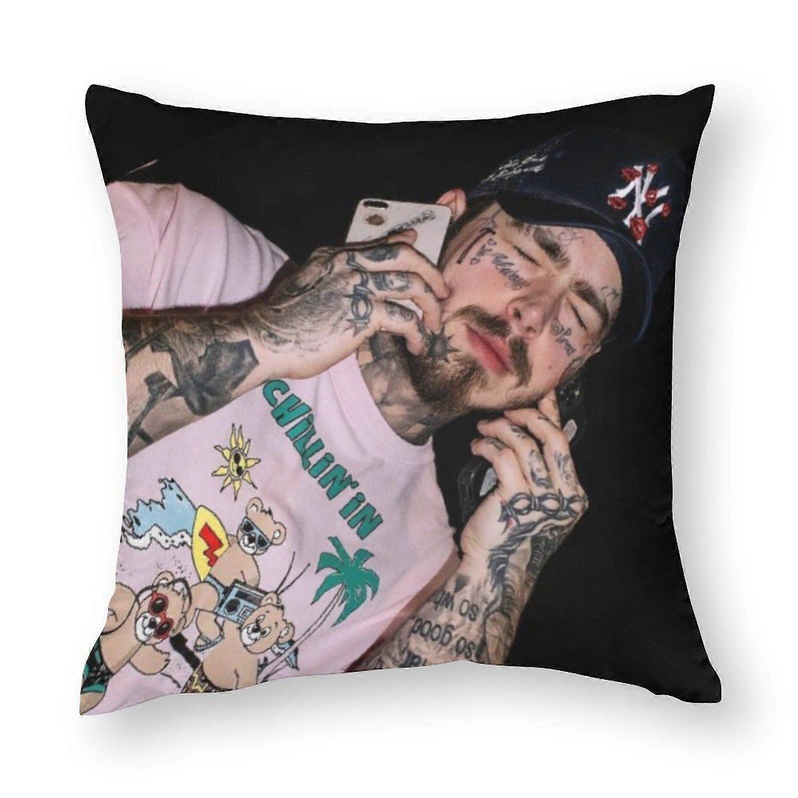 Post malone Throw Pillow Covers Modern Inspired Smooth Hidden Zipper Elegant for Dorm
