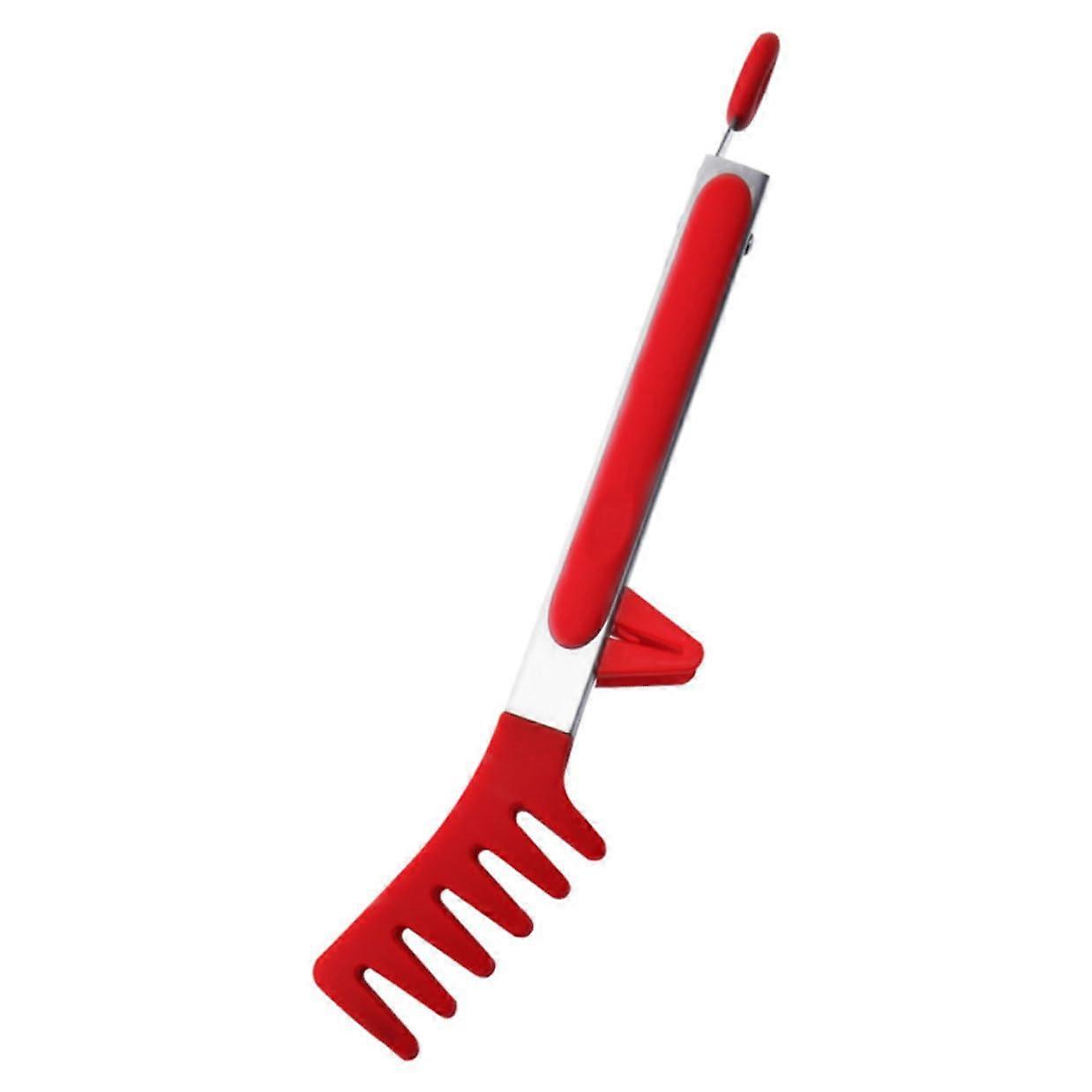 Heat Resistant Silicone Pasta Tongs with Ergonomic Grip, Rustproof Spaghetti Serving for Kitchen BBQ