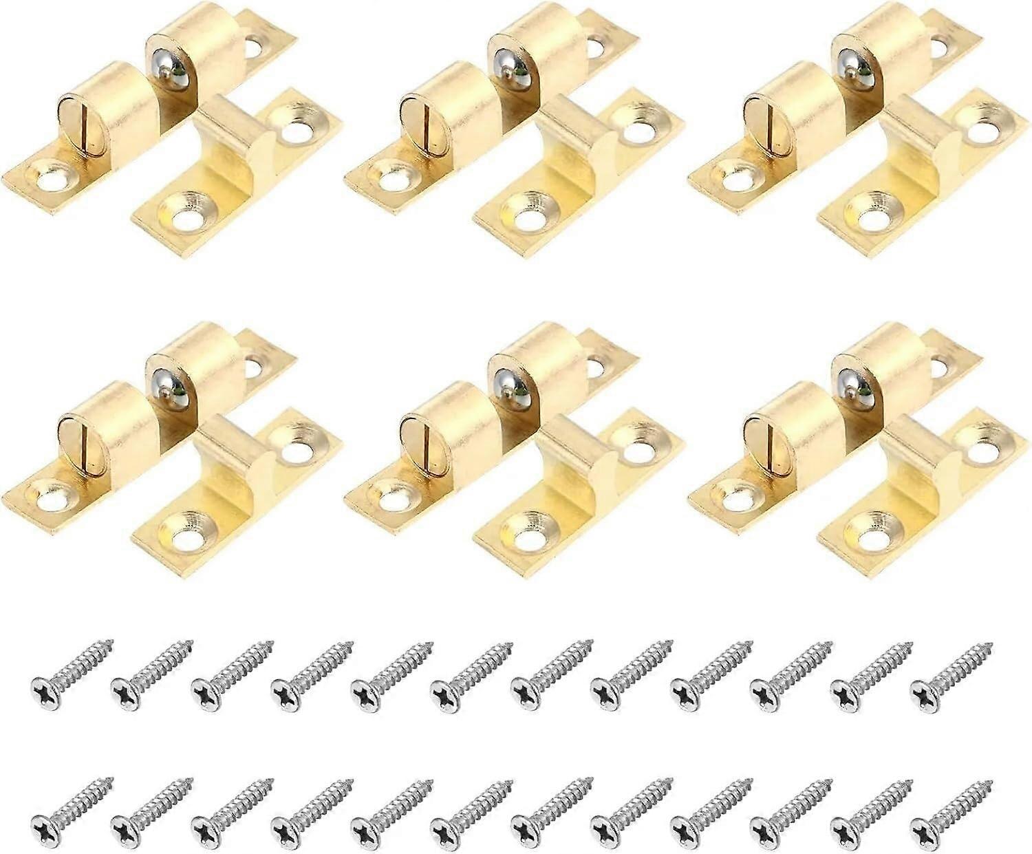 Solid Brass Cabinet Door Catch 10 Pack, CorrosionResistant Double Ball Latch for Kitchen Cupboards