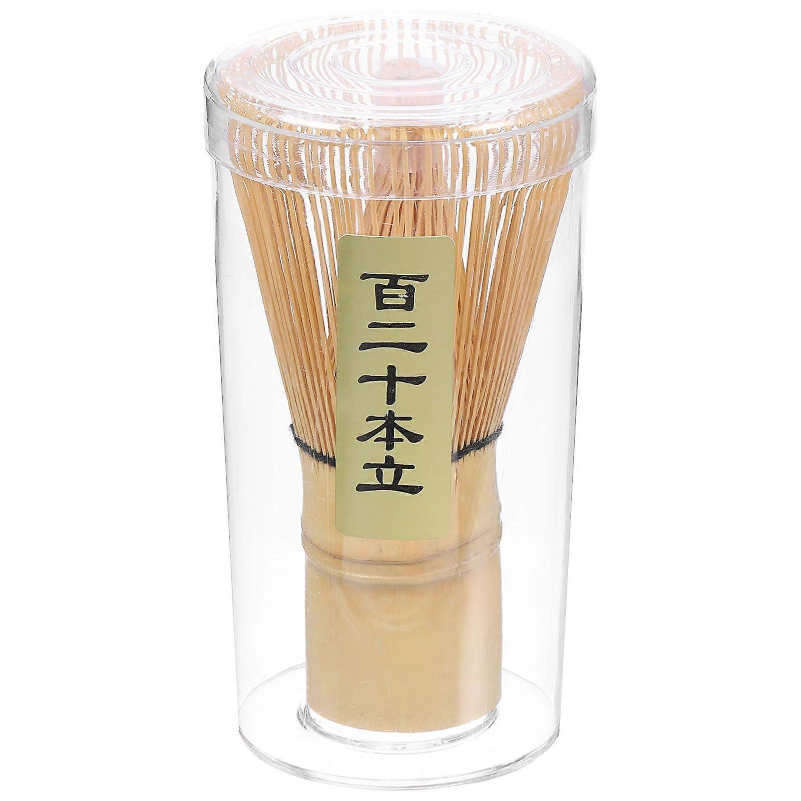 Bamboo Matcha Whisk 120 Prongs for Smooth Frothy Blend with Protective Storage Container