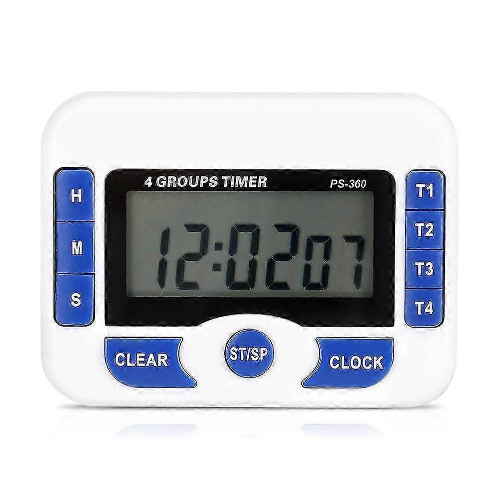 Digital 4Channel Independent Group Timer Countdown Magnetic Kitchen Cooking Clock