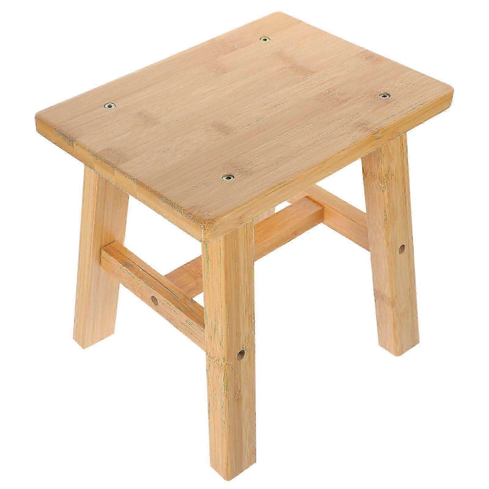 Home Use Comfortable Bamboo Change Shoes Stool Low Stool