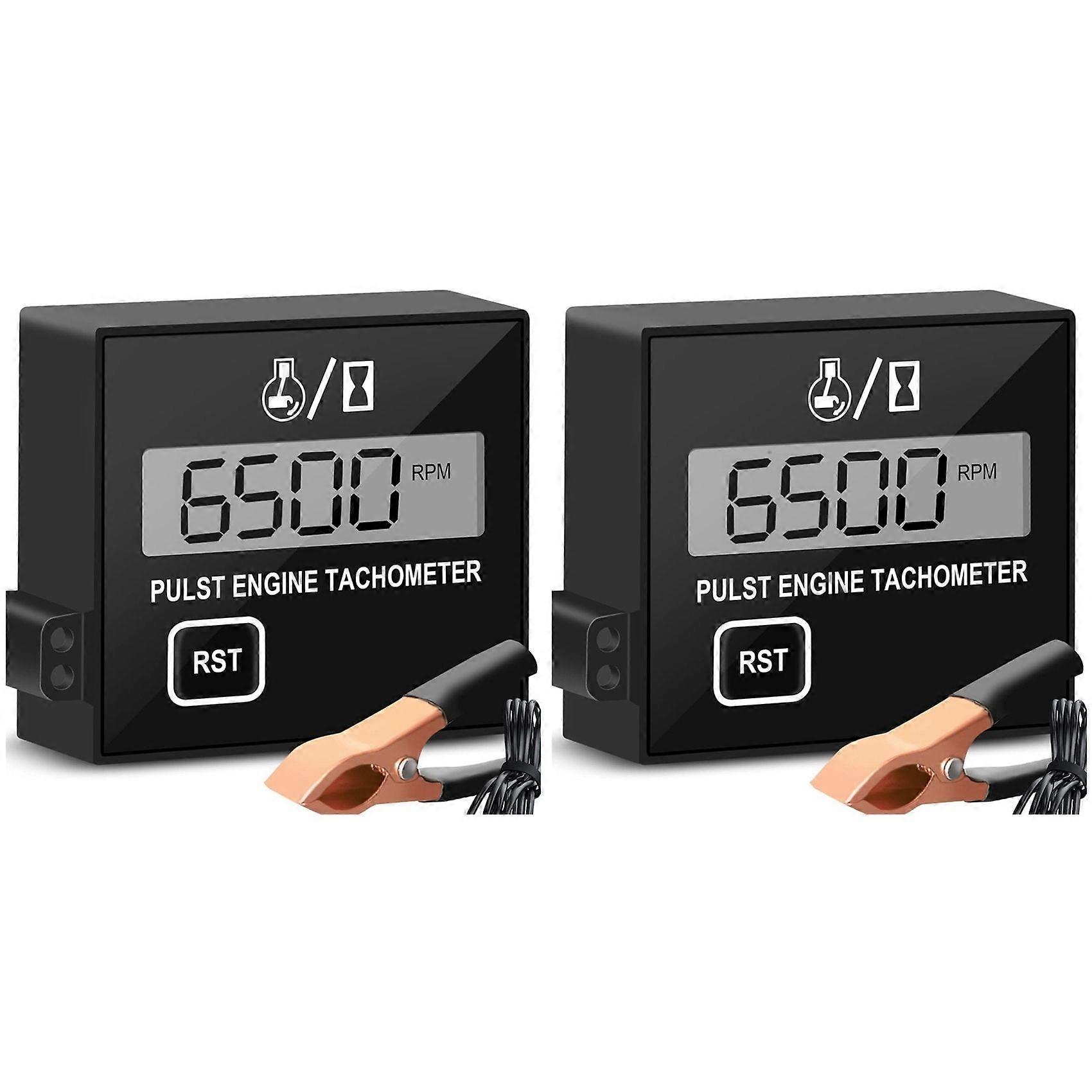 2X Digital Chainsaw Tachometer Small Engine Tachometer Digital Display Pulse Speedometer Electronic Tachometer
