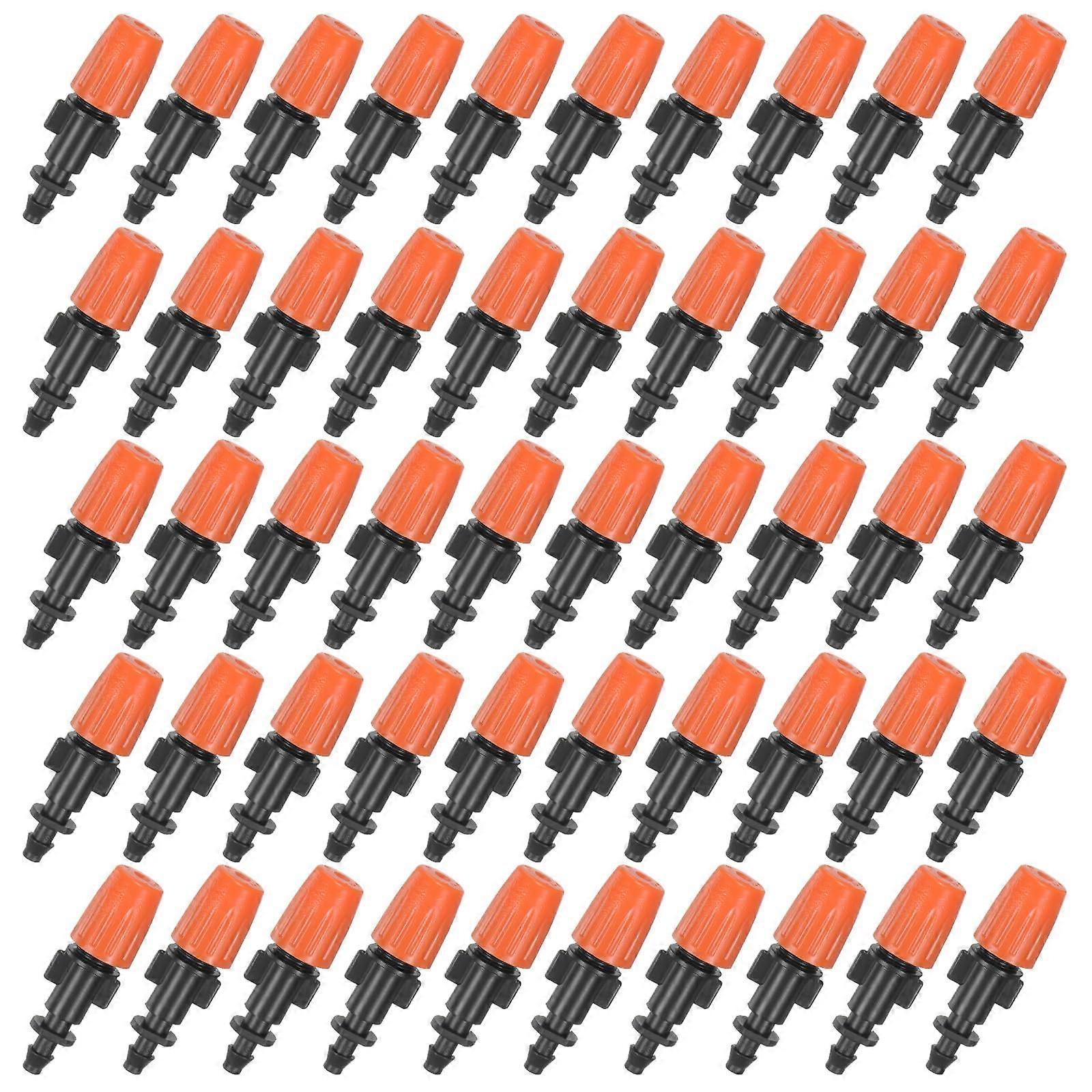 100Pack Adjustable Drip Irrigation Emitters 1/4 Inch Garden Micro Spray Nozzles for Uniform Watering