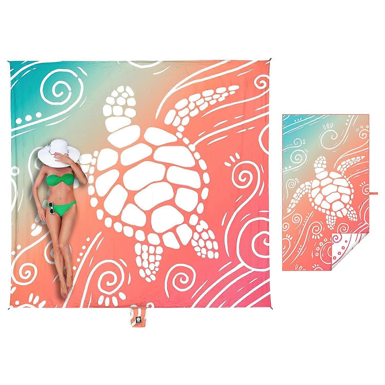 Waterproof Sandproof Beach Blanket and Oversized Microfiber Quick Dry Towel for Travel