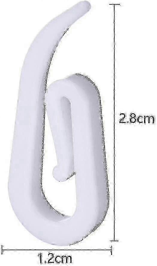 200pcs Plastic Curtain Hooks, 28x12mm
